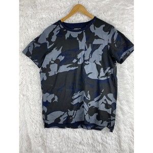 Kenneth Cole New York Men's Camouflage Crewneck T-Shirt Blue Size M